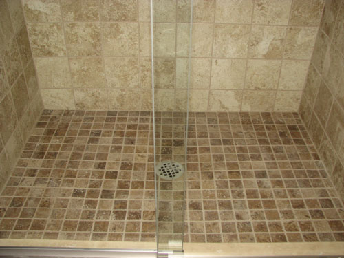 tile shower floor-marlton,nj-picture of tiled floor in shower